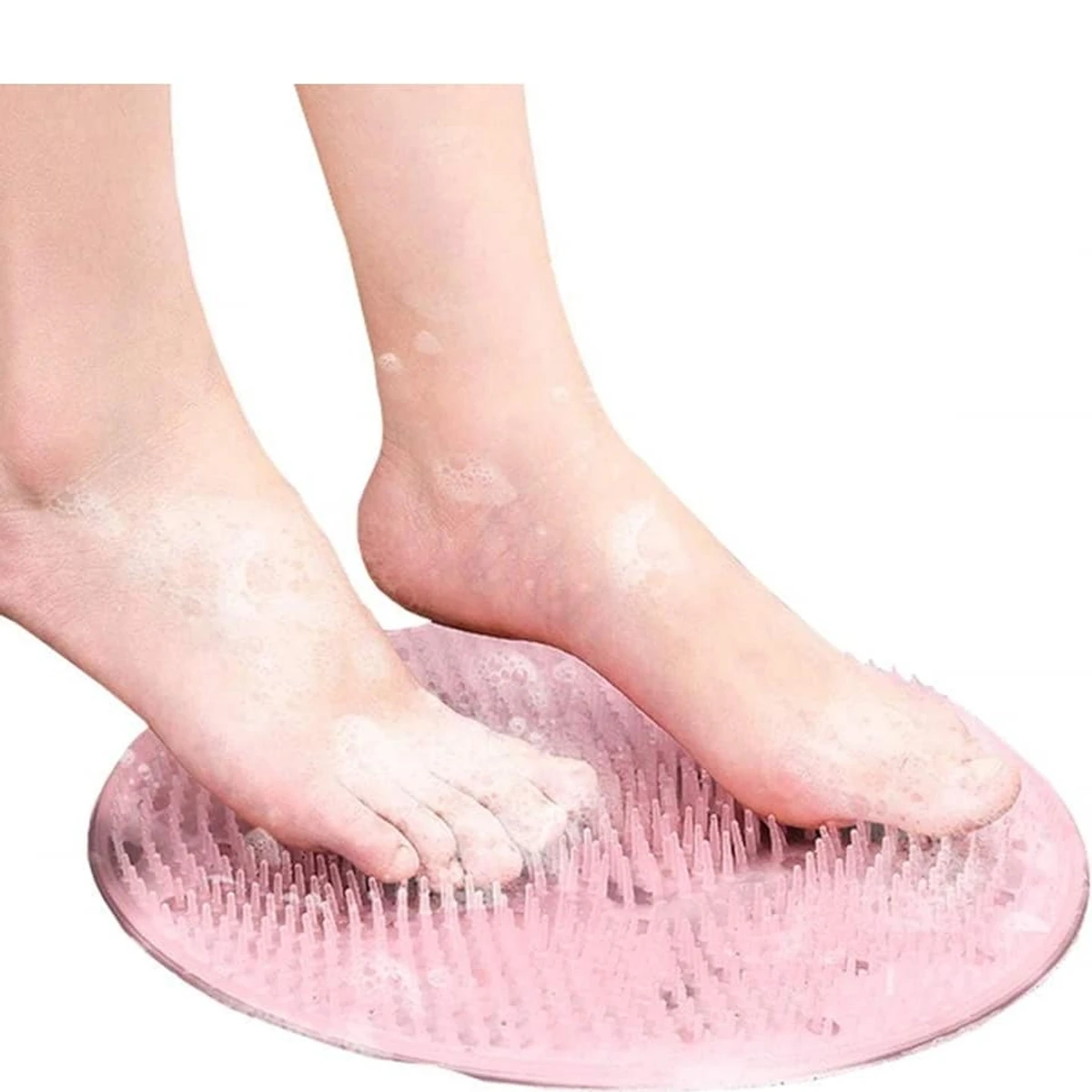 SoulQ Foot Scrubber Massager Silicome Back Foot Brush Cleaner Shower Mat,Exfoliation Pad with Non-Slip Suction Cups,Remove Foot Dead Skin Foot Care Reduces Foot Pain