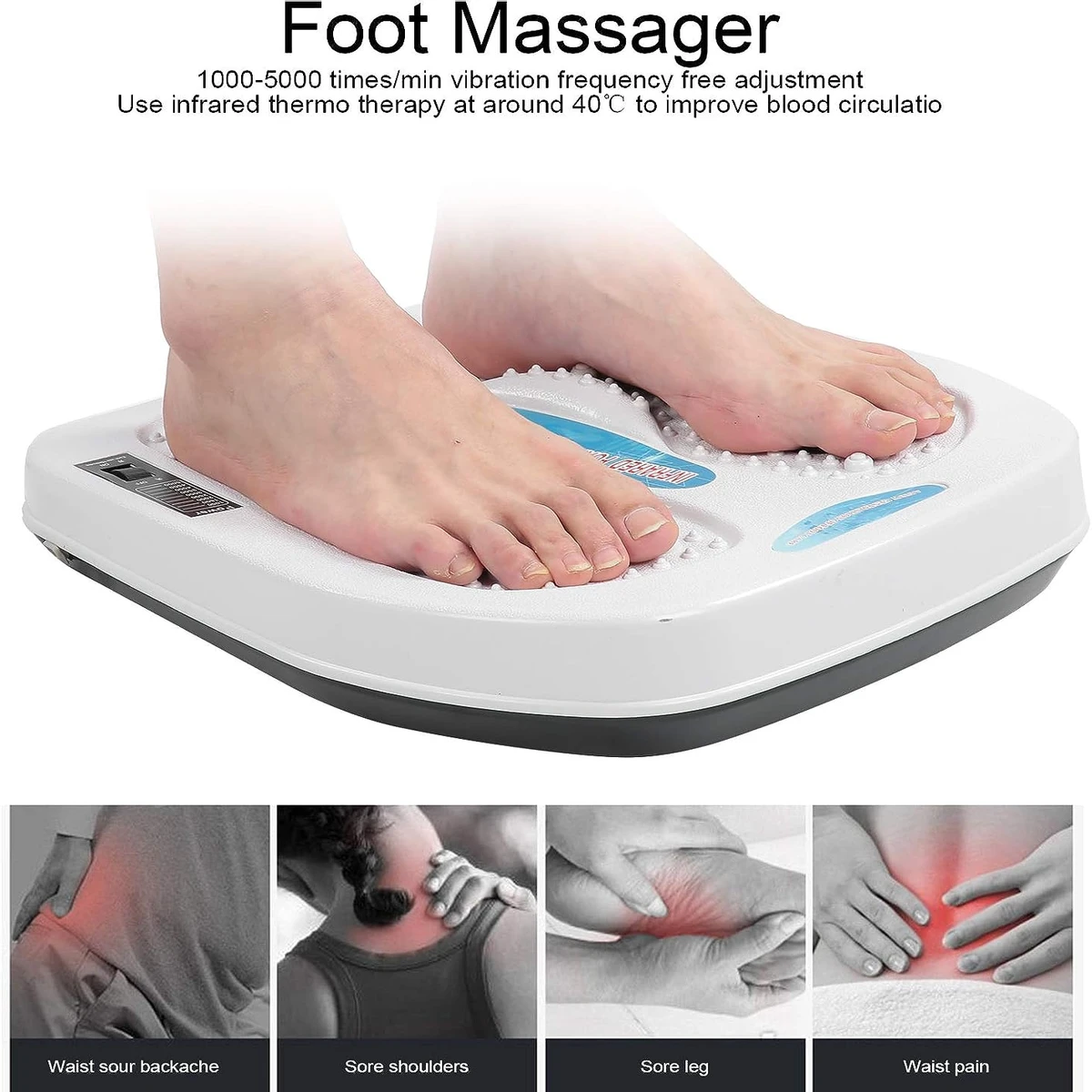 Infrared Vibration & Heating Foot Massager- White