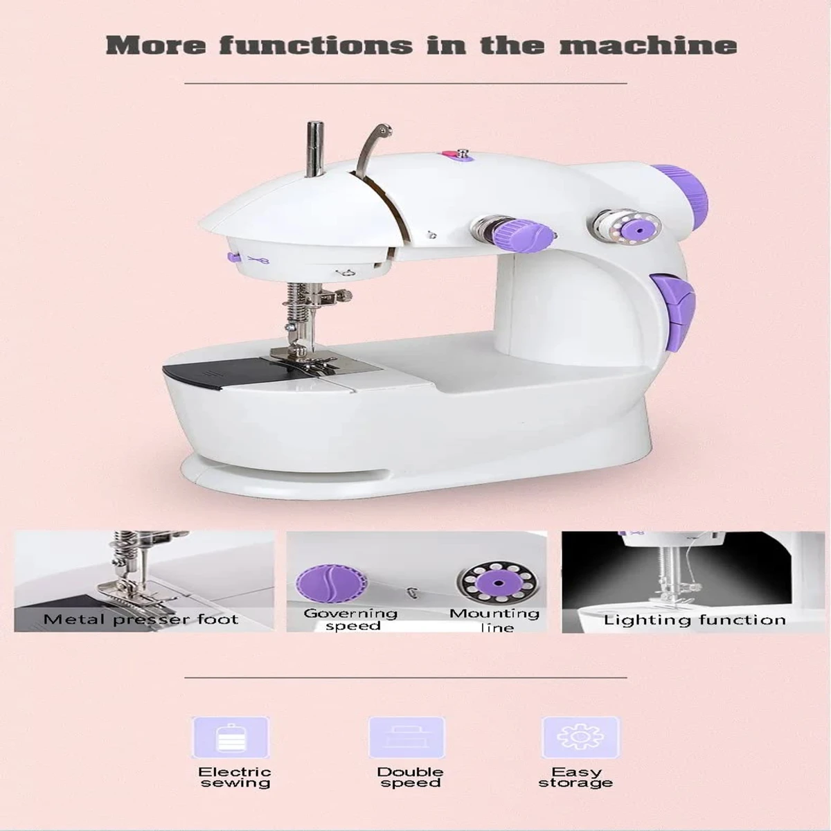Mini Sewing Machine | Tailoring Machine | Hand Sewing Machine With Foot Pedal, Adapter