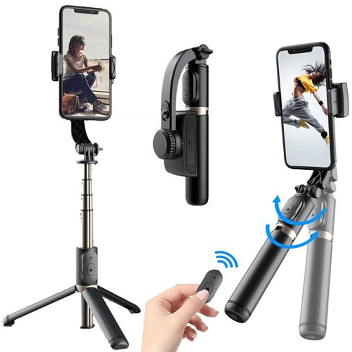Q08 Gimbal Stabilizer Bluetooth Remote Control Tripod Selfie Stick