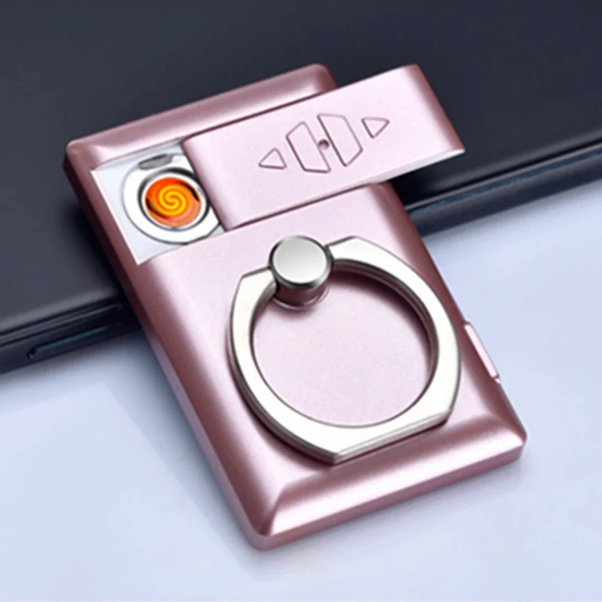 Electronic Finger Ring Holder Lighter USB Rechargeable