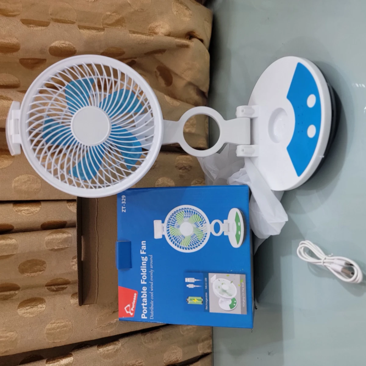 Rechargeable Table fan with light ( 1 year Warranty )