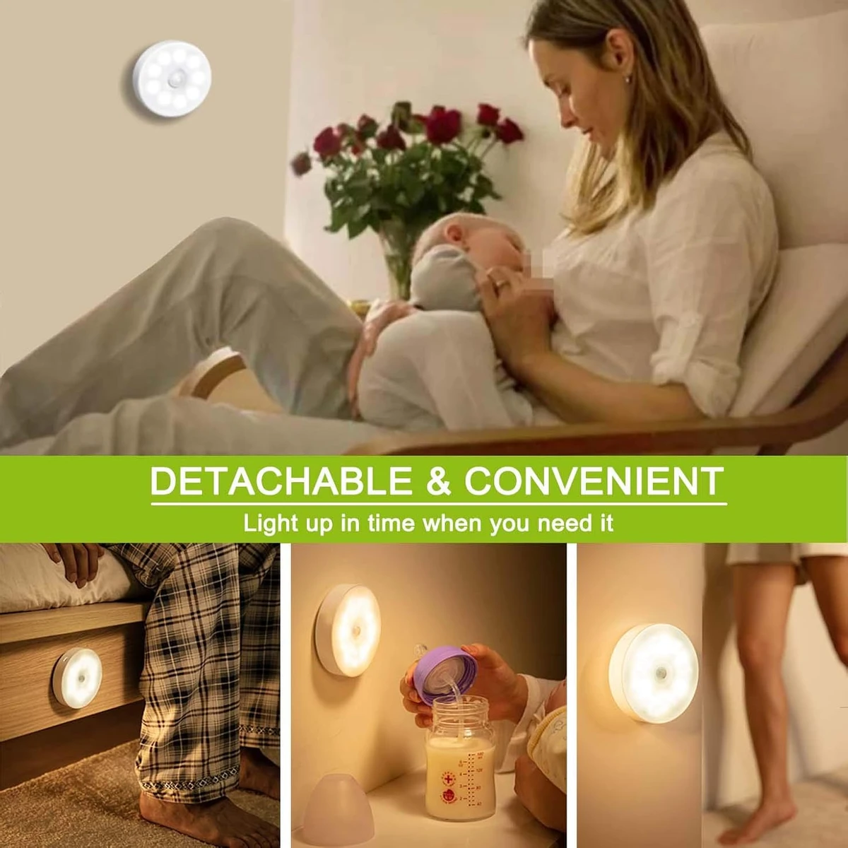 2 Pcs Motion Sensor LED Night Light Set