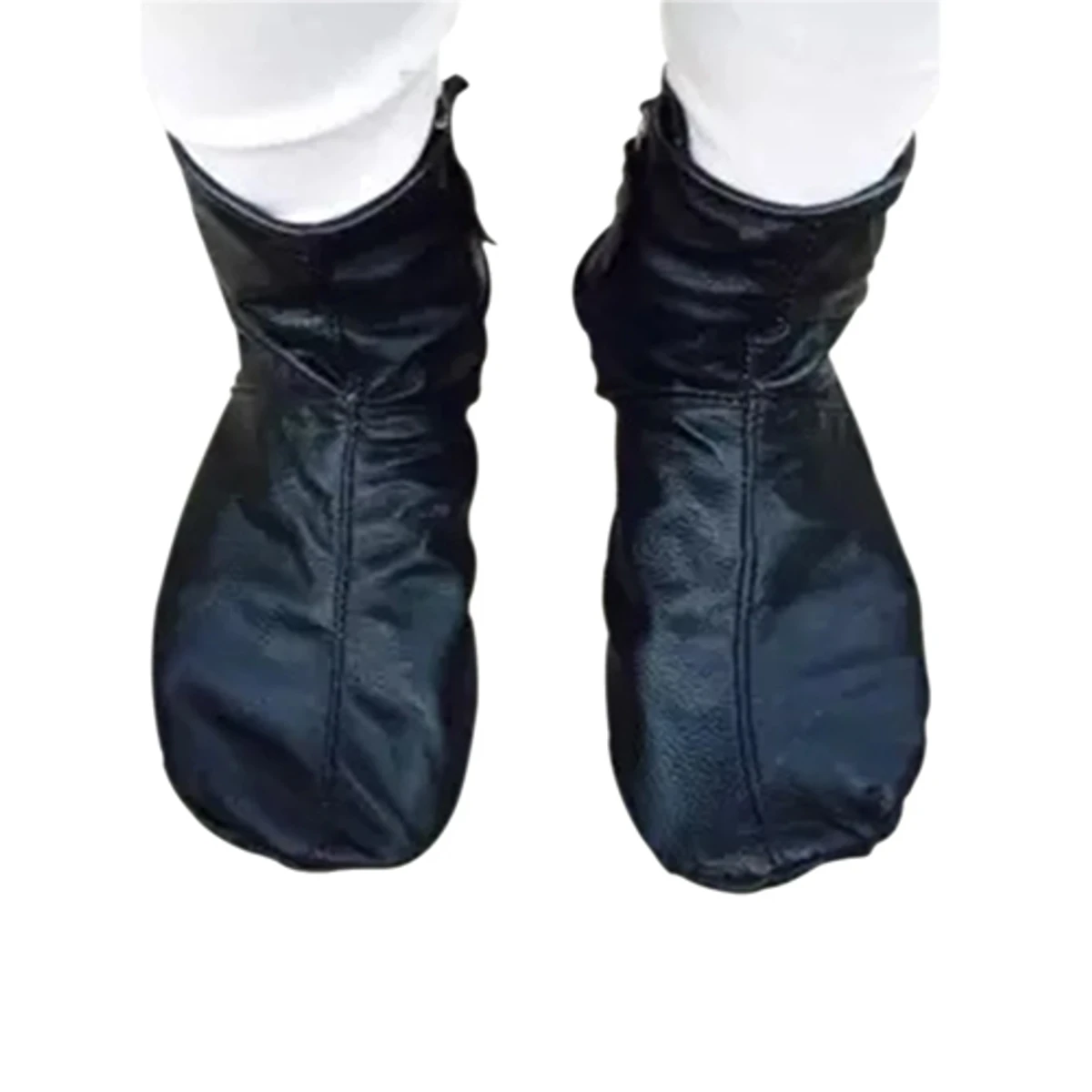 Black Color Pakistani Leather Zipper Socks for Men & Women (100% Leather)