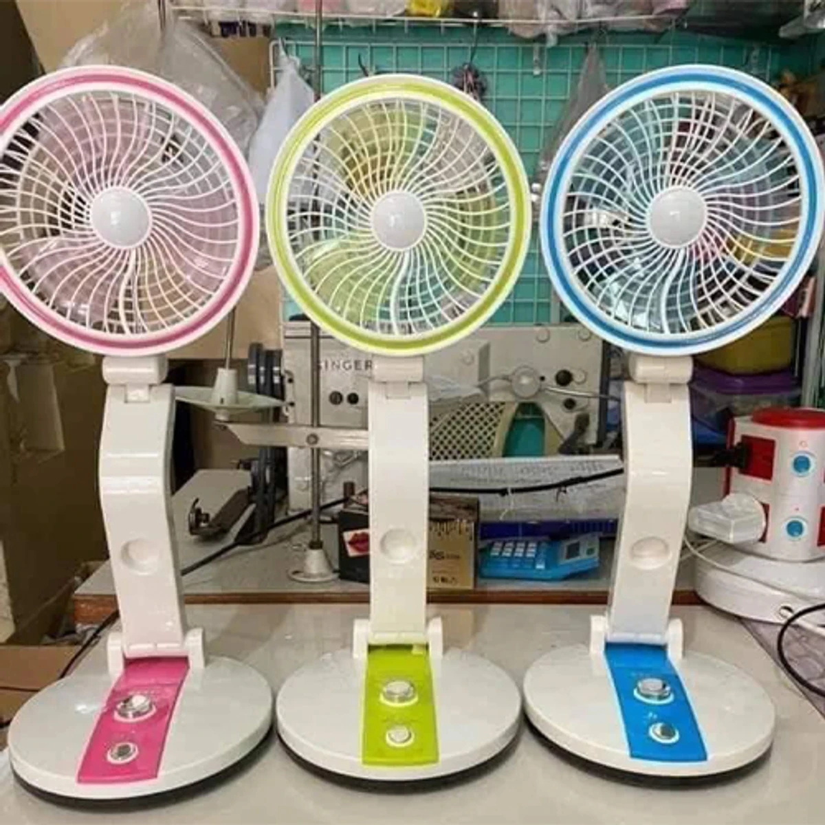 Rechargeable Folding Fan With Led Light