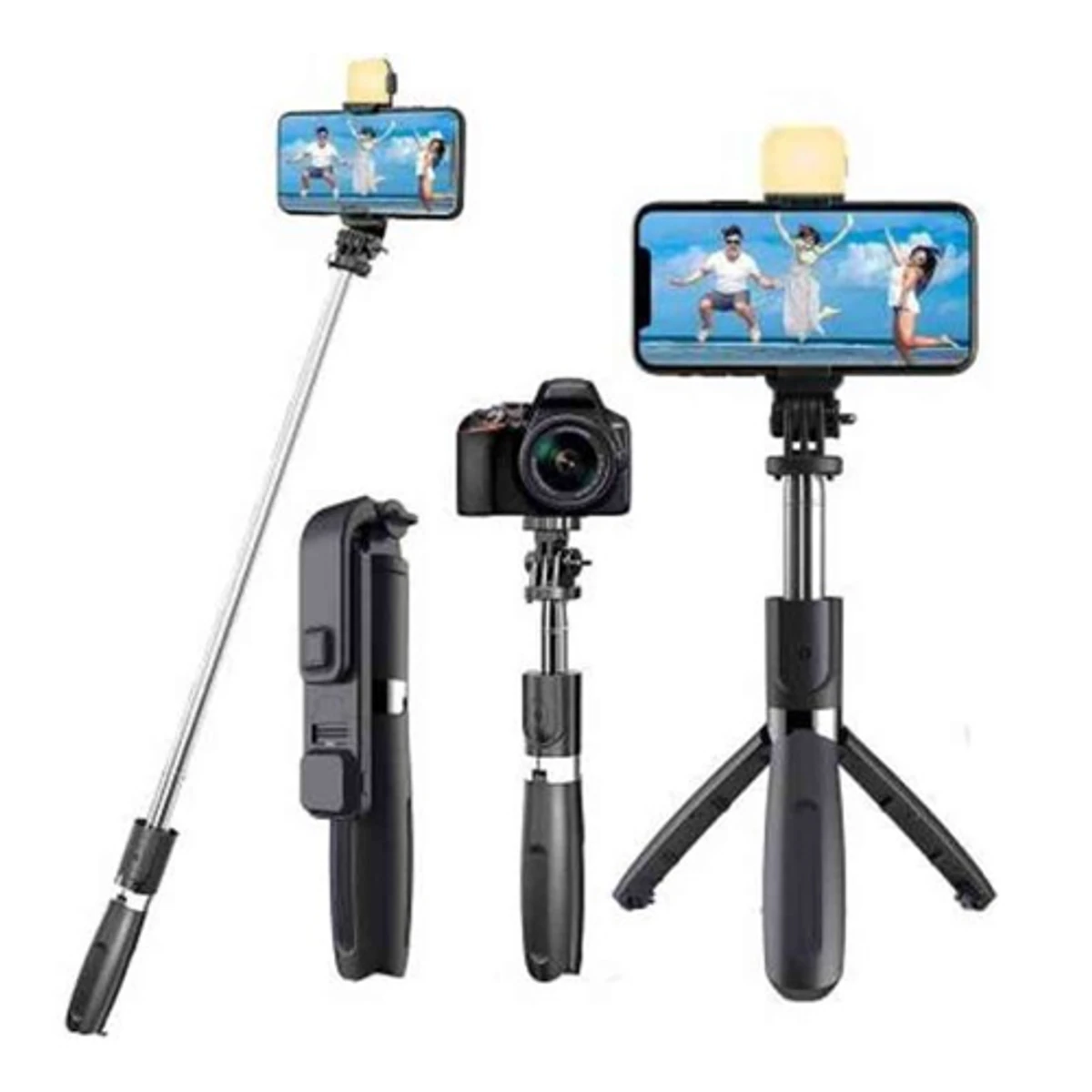 Q07 Bluetooth Selfie Stick With Light And Bluetooth Remote Control