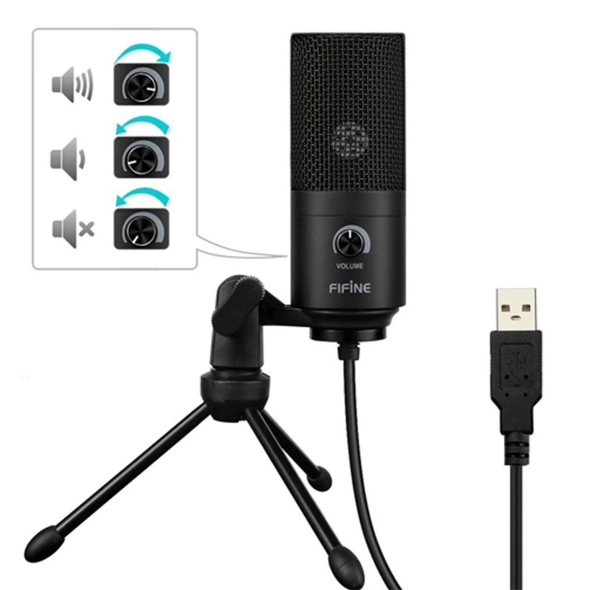 FiFine K669B Microphone- USB Studio Condenser Microphone For YouTube Studio