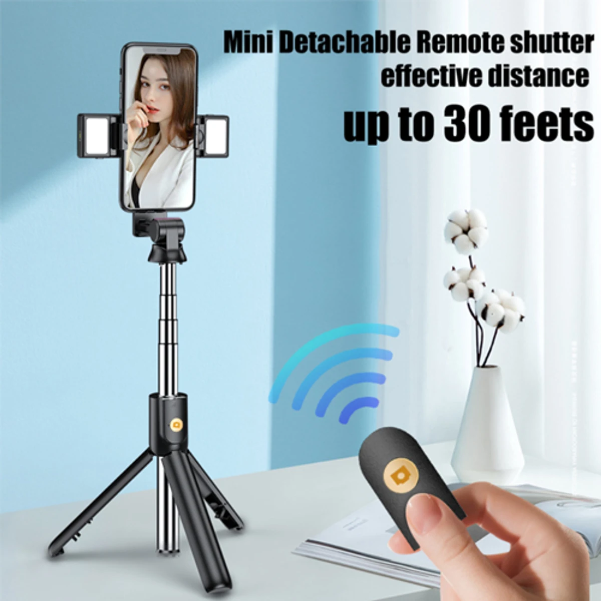 New K12D-L Multifunction Portable Bluetooth Selfie Stick With Fill Light