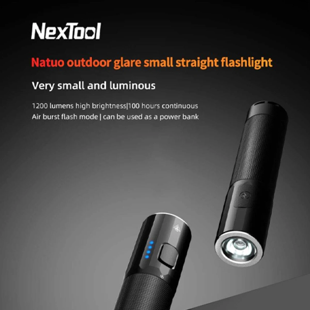 Xiaomi Nextool Outdoor Strong 1200 Lumen Light Small Straight Flashlight