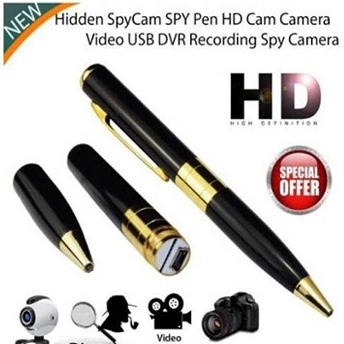 Digital Video Camera with pen 32GB Memory Supported