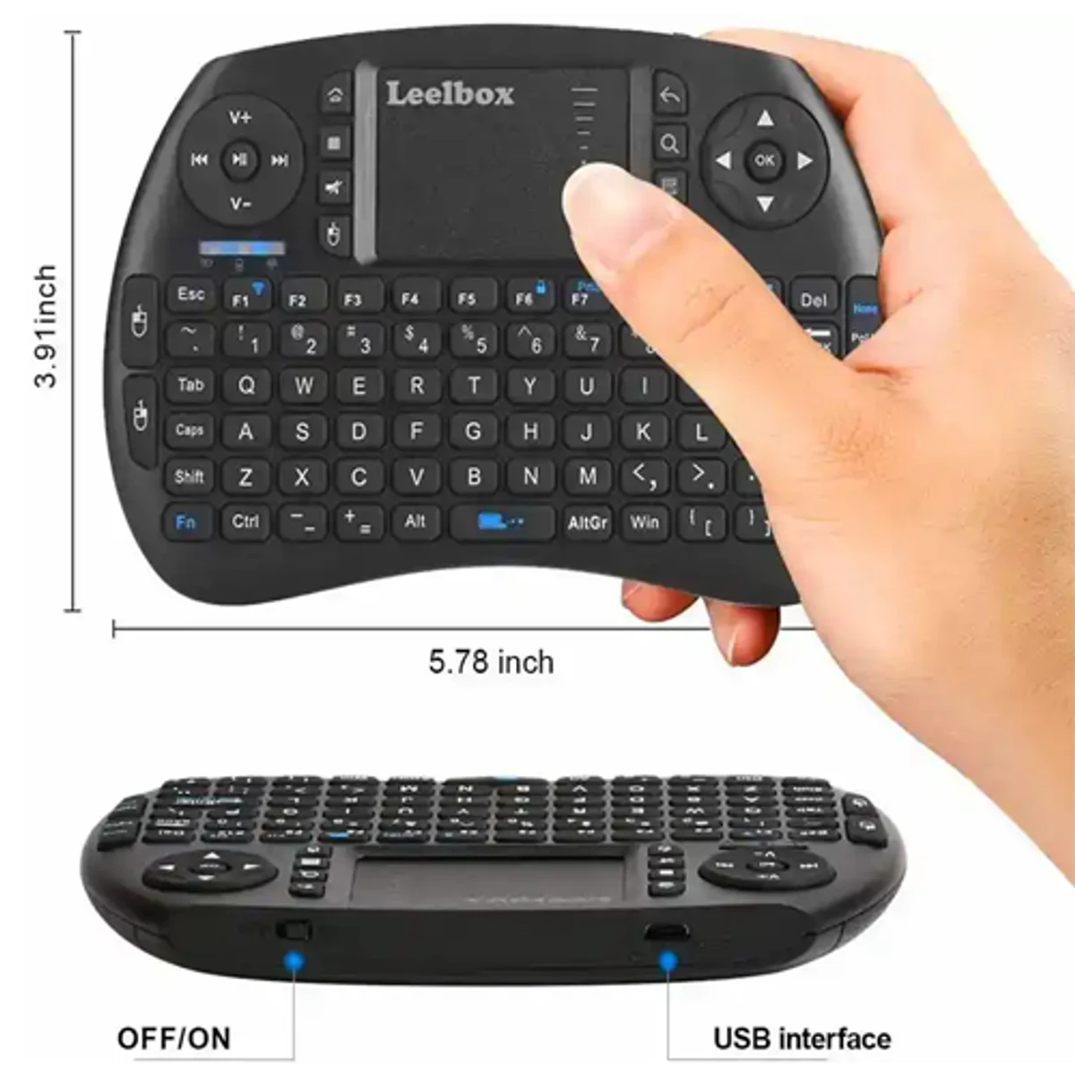 Wireless Mini Keyboard Remote Control Touchpad Mouse Combo Controller