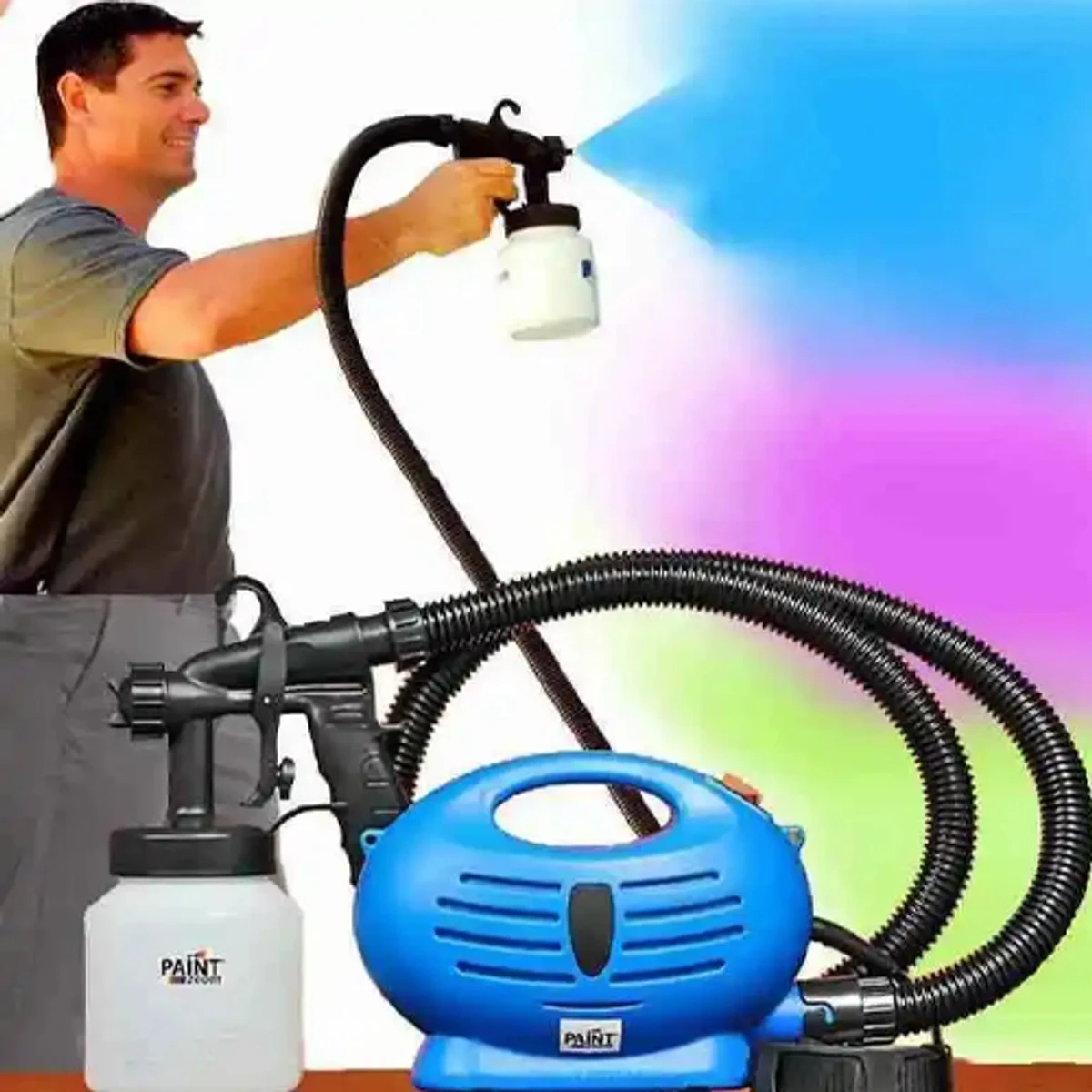 Product details of Paint Zoom Professional Electric Paint Sprayer – Blue and Black