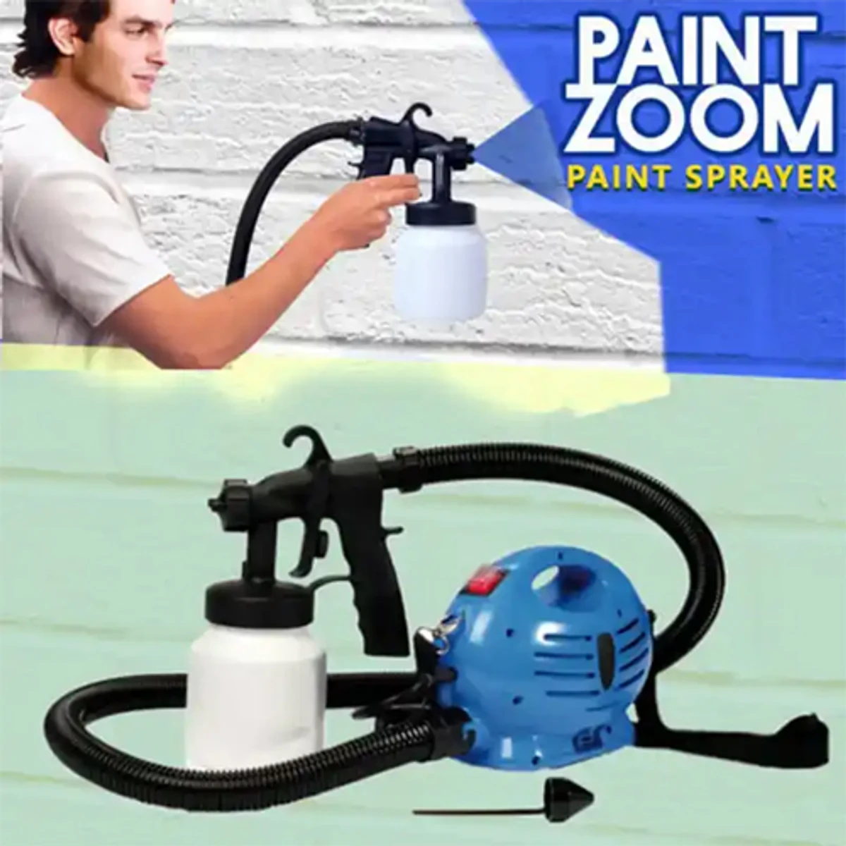 Product details of Paint Zoom Professional Electric Paint Sprayer – Blue and Black