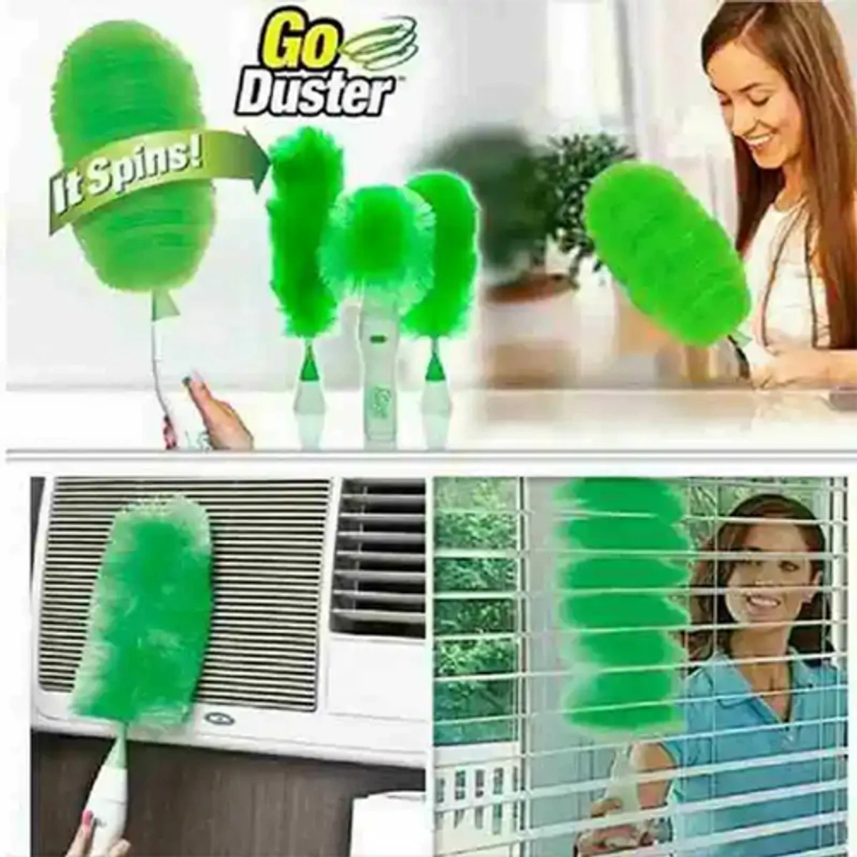 Creative Hand-Held, Sward Go Dust Electric Feather Spin Home Duster,