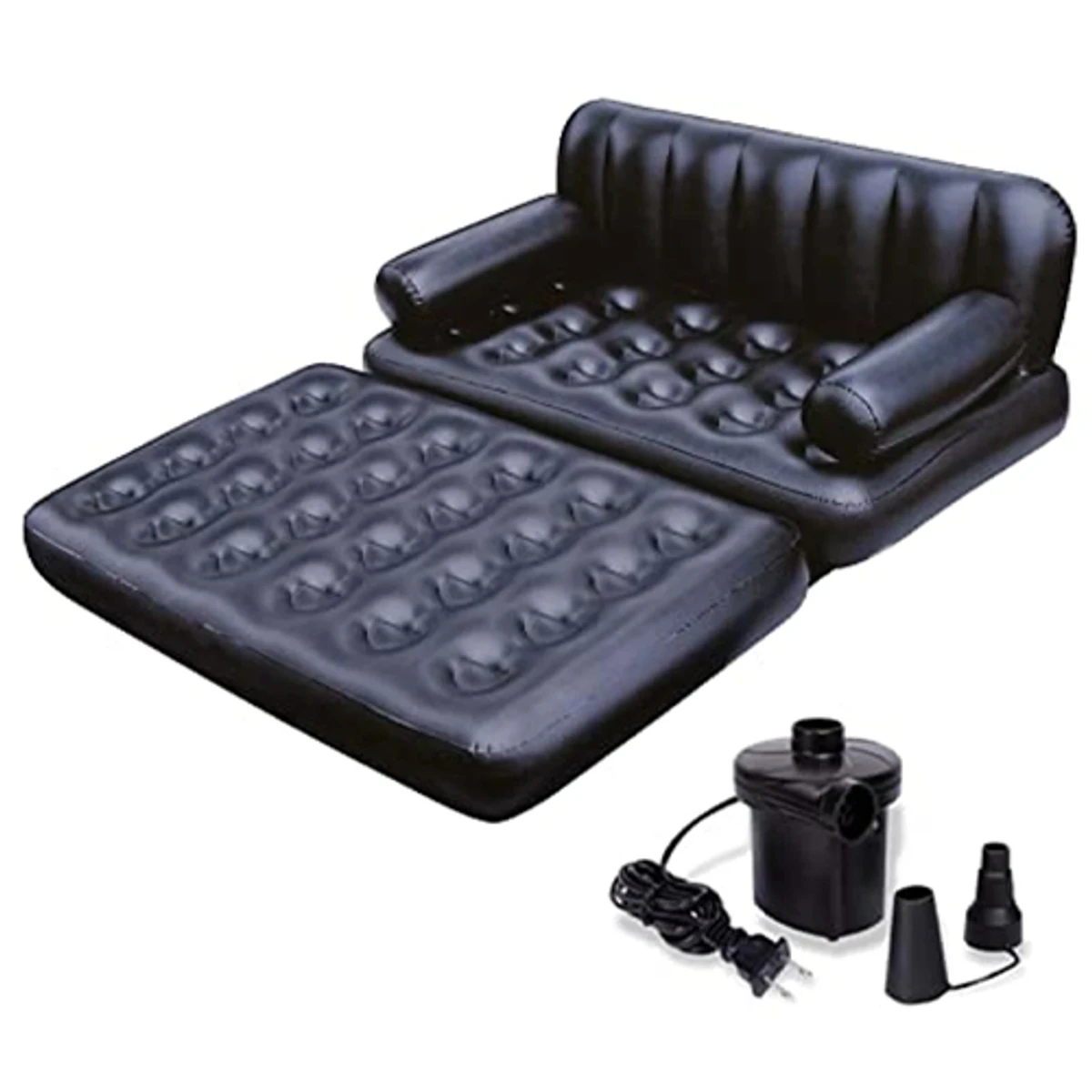 5 in 1 Inflatable Double Air Sofa Bed - Black