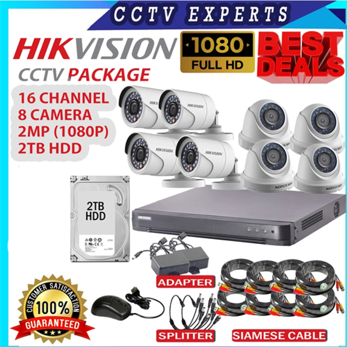 Hikvision 8 Channel 2MP CCTV Camera