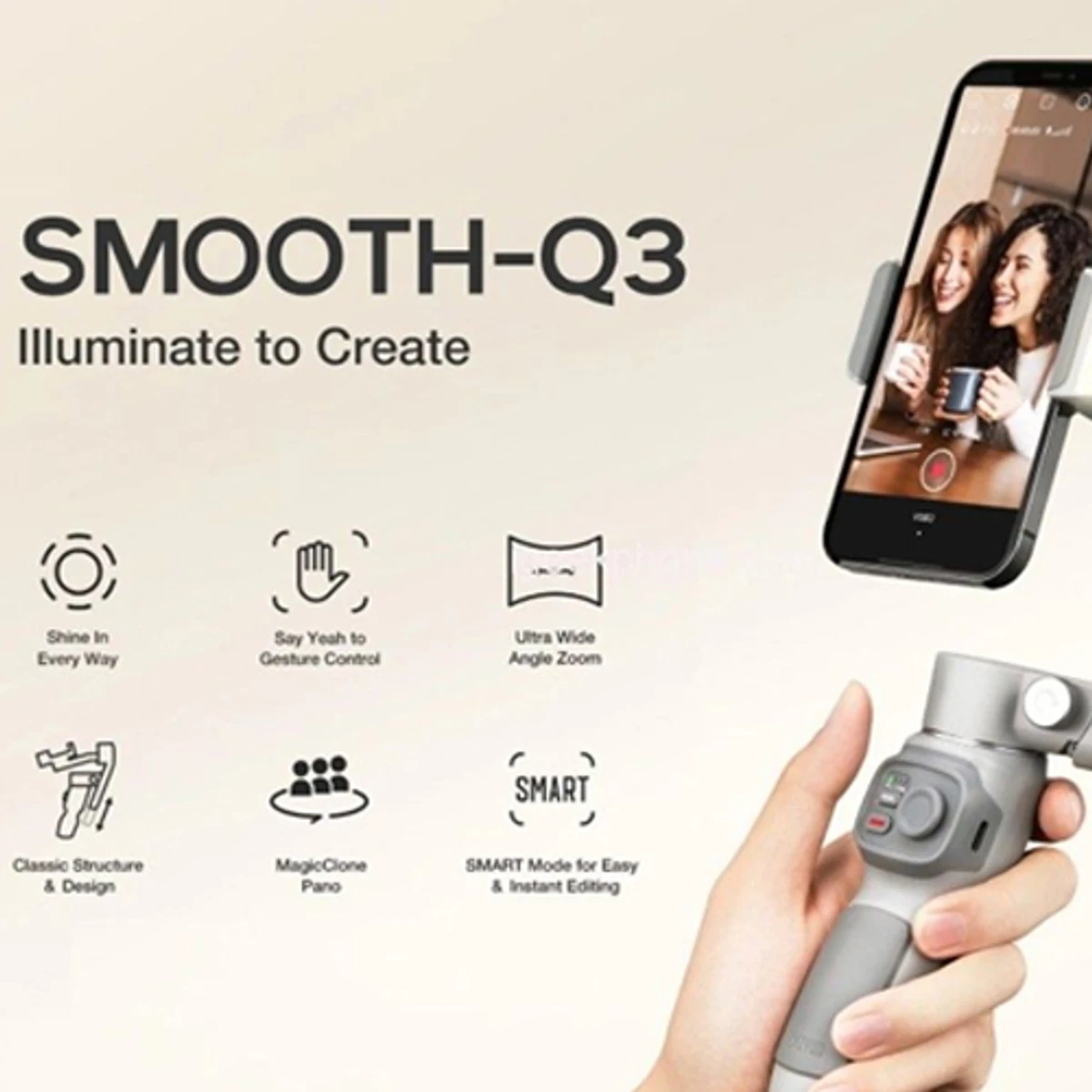 Zhiyun Smooth Q3 3-Axis Gimbal Stabilizer For Smartphone