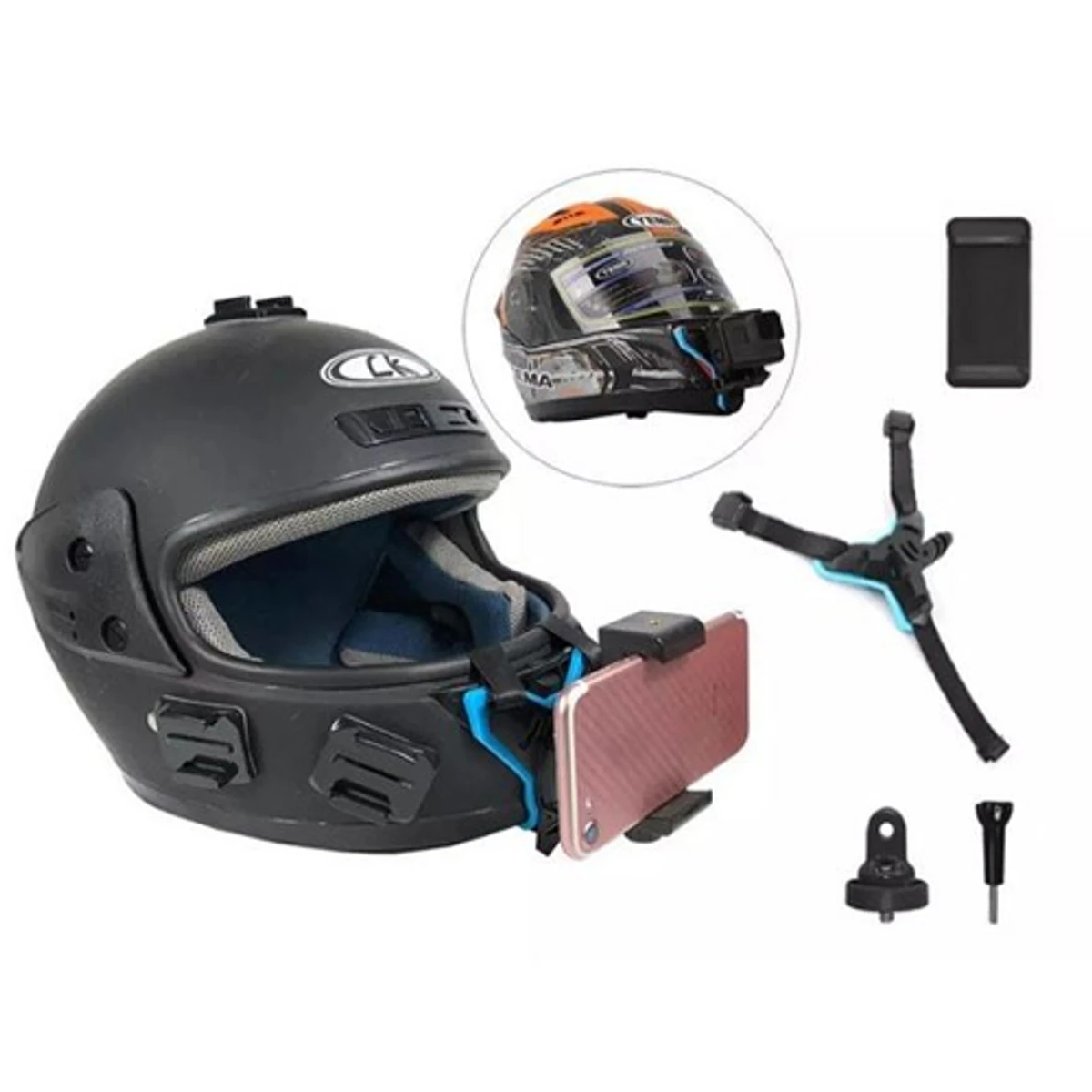 Helmet Chin Mount With Mobile Holder