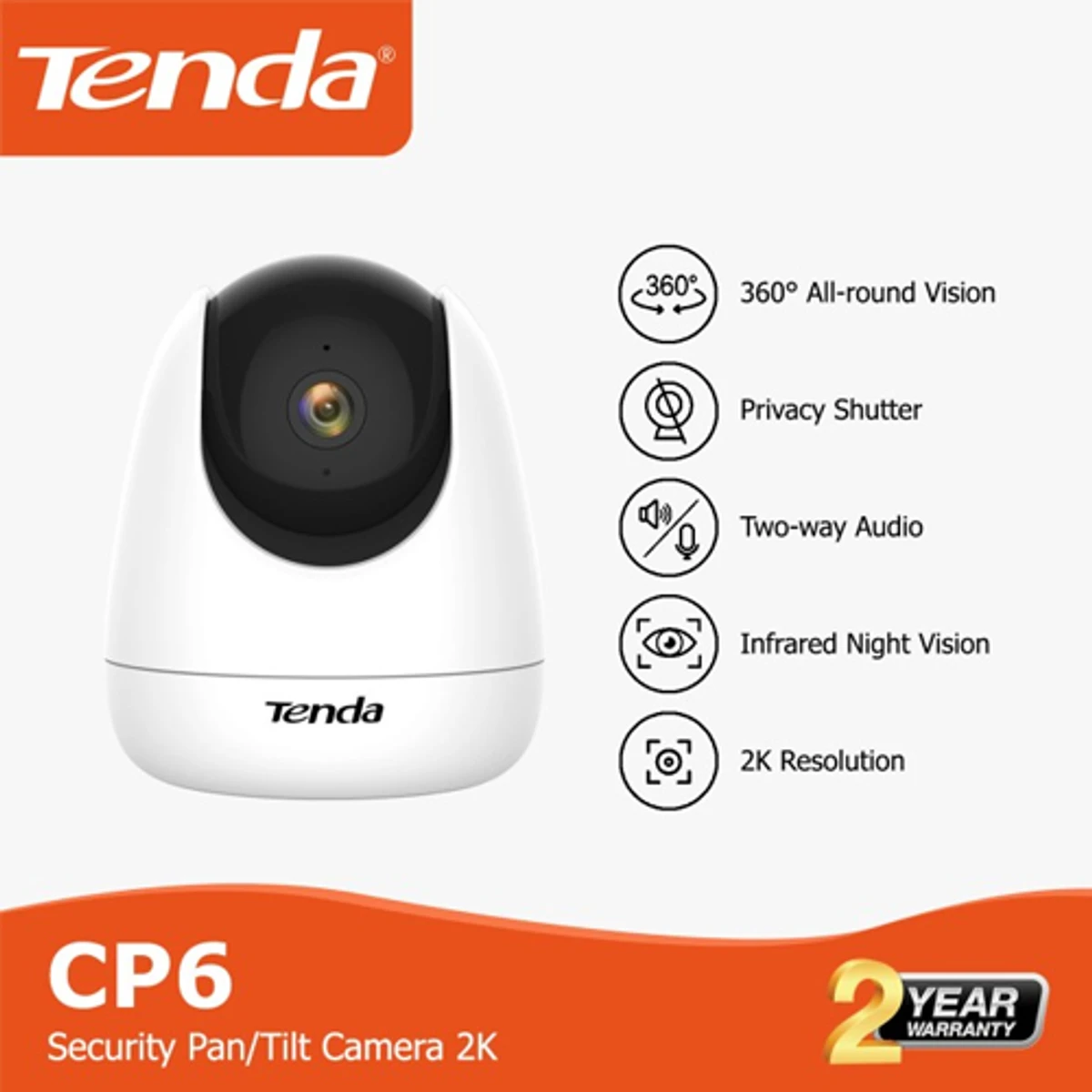 Tenda CP6 2K Security Pan Tilt IP Camera