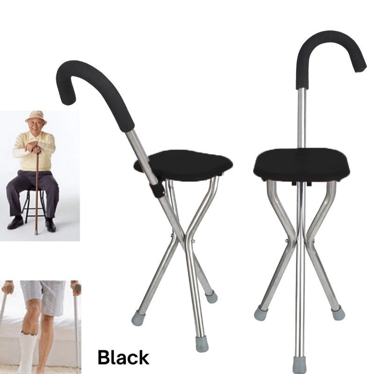 Aluminum Folding Chair seat and walking stick chair