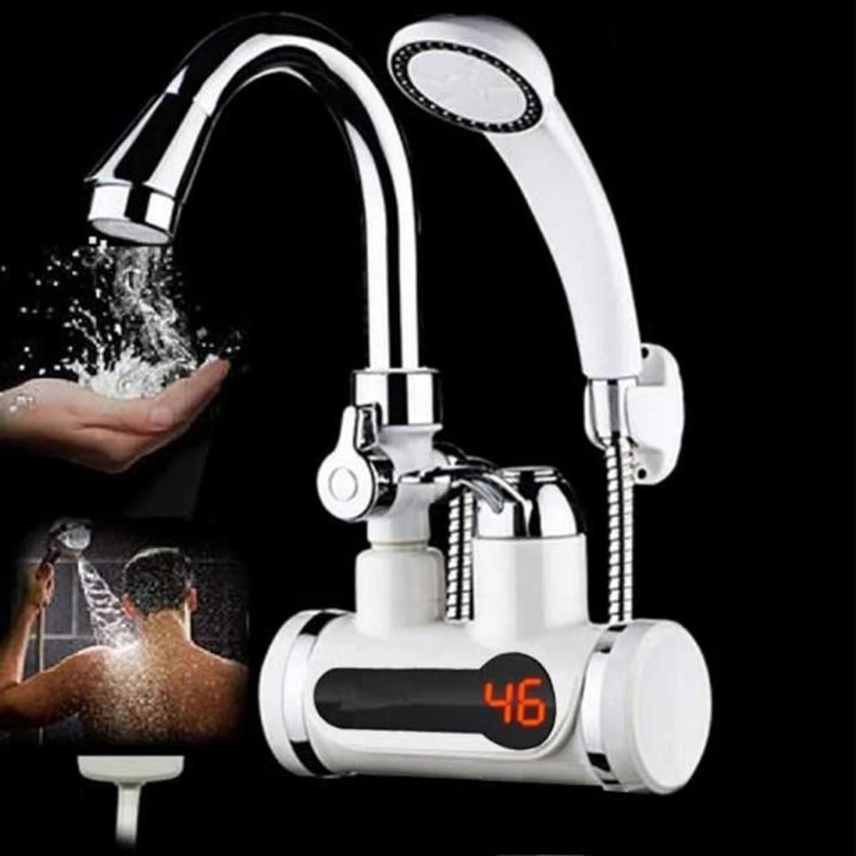 Electric Hot Water Tap With Hand Shower