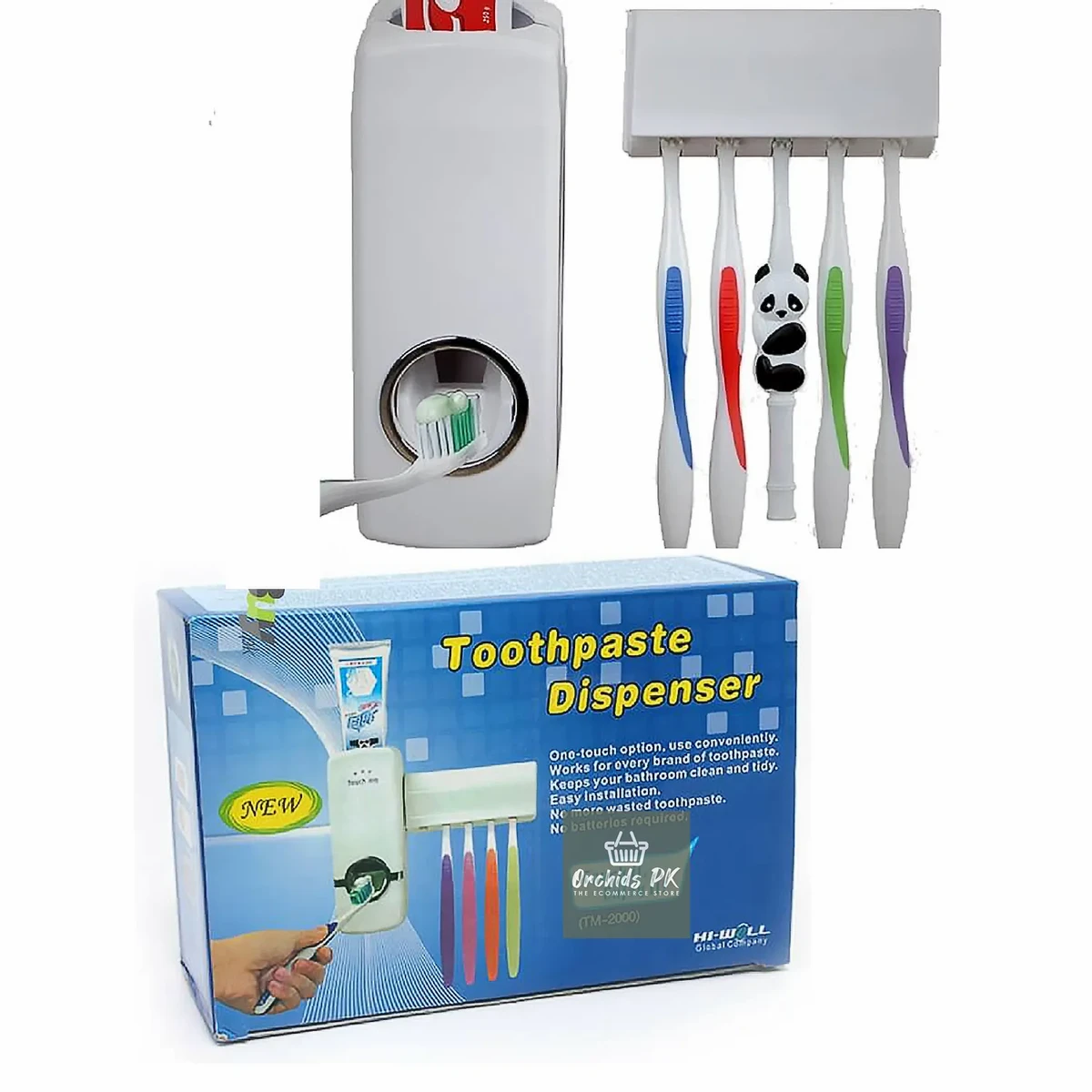 2 in 1 Toothbrush Dispenser and Toothbrush Holder Set