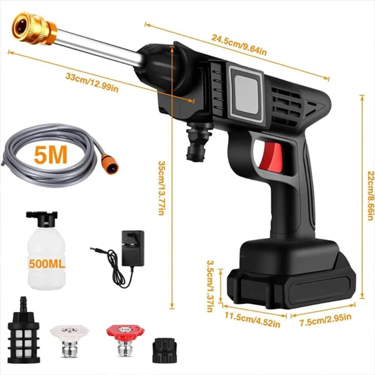2 Battery Washer Gun 48V Rechargeable Portable Cordless