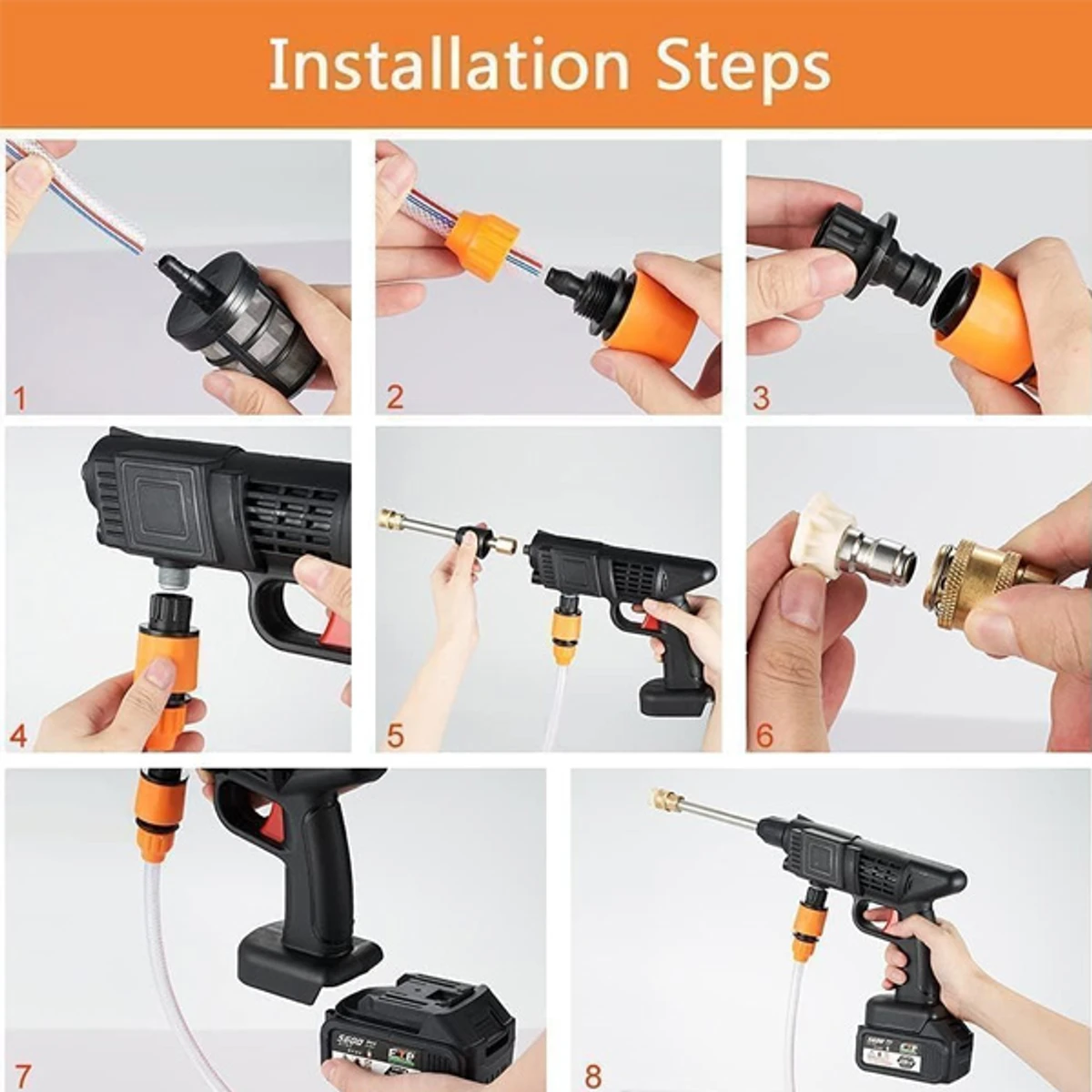 2 Battery Washer Gun 48V Rechargeable Portable Cordless