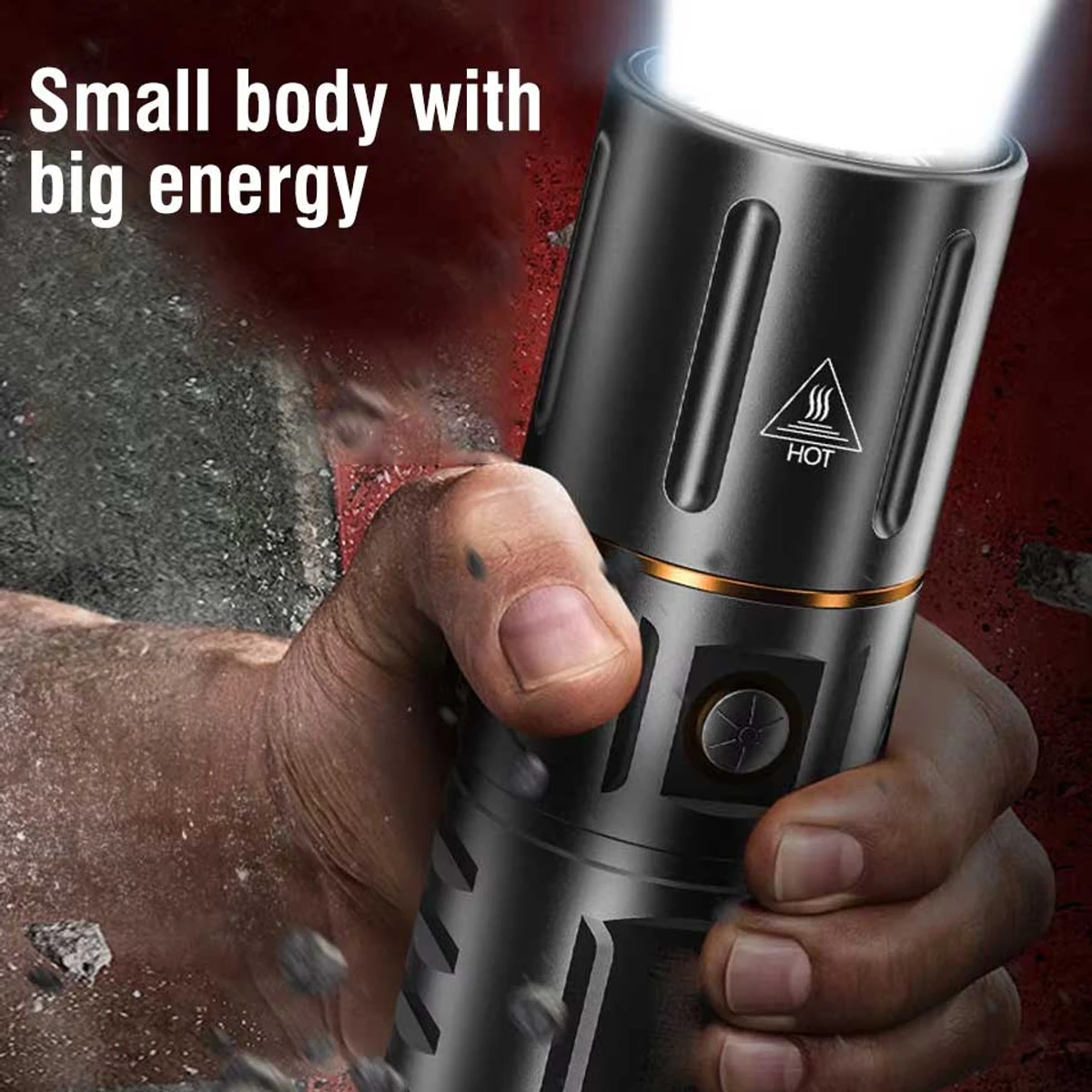 Waterproof Led Strong Torch Light + Flashlight + Power Bank With (2 year Warranty )