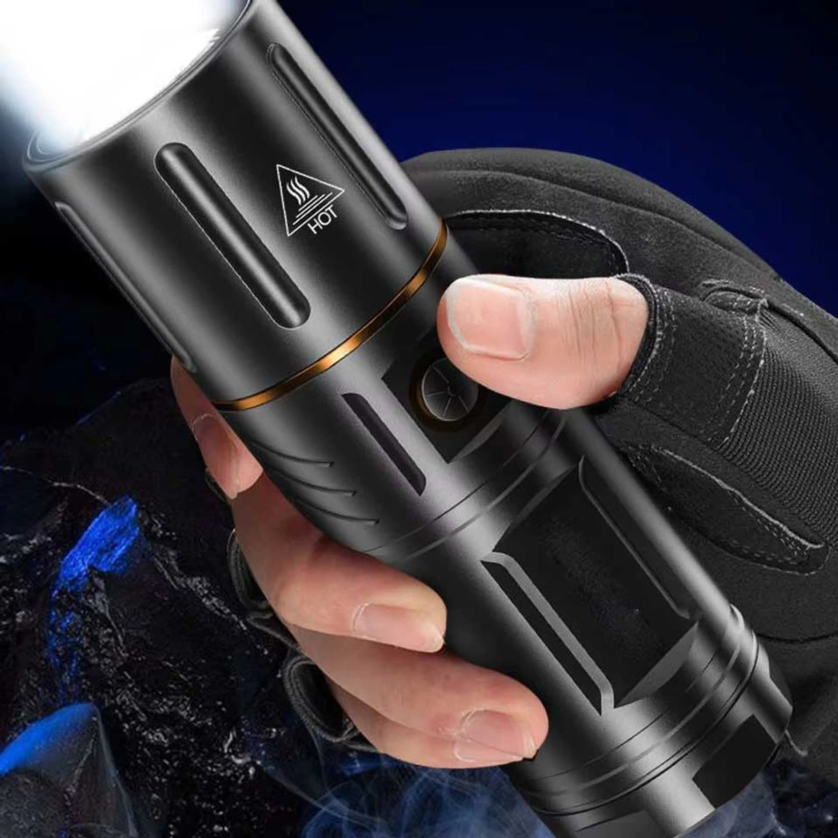 Waterproof Led Strong Torch Light + Flashlight + Power Bank With (2 year Warranty )