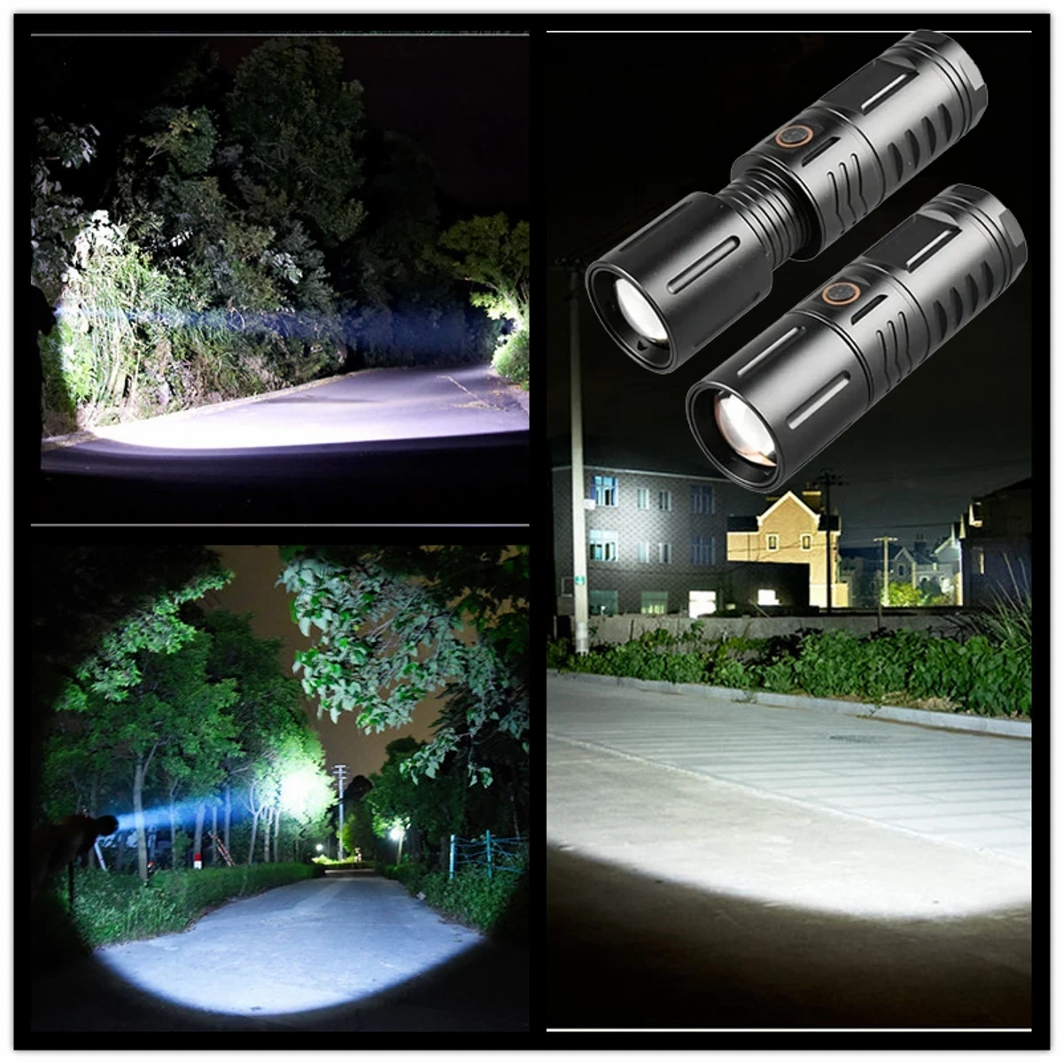 Waterproof Led Strong Torch Light + Flashlight + Power Bank With (2 year Warranty )