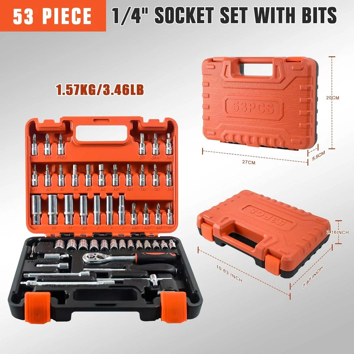 Professional 53 pcs Repair Tools Box (10 Year Replacement Guarantee)