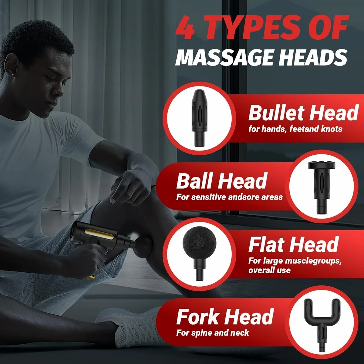 Full Body Gun Massager Rechargeable (1 year warranty )