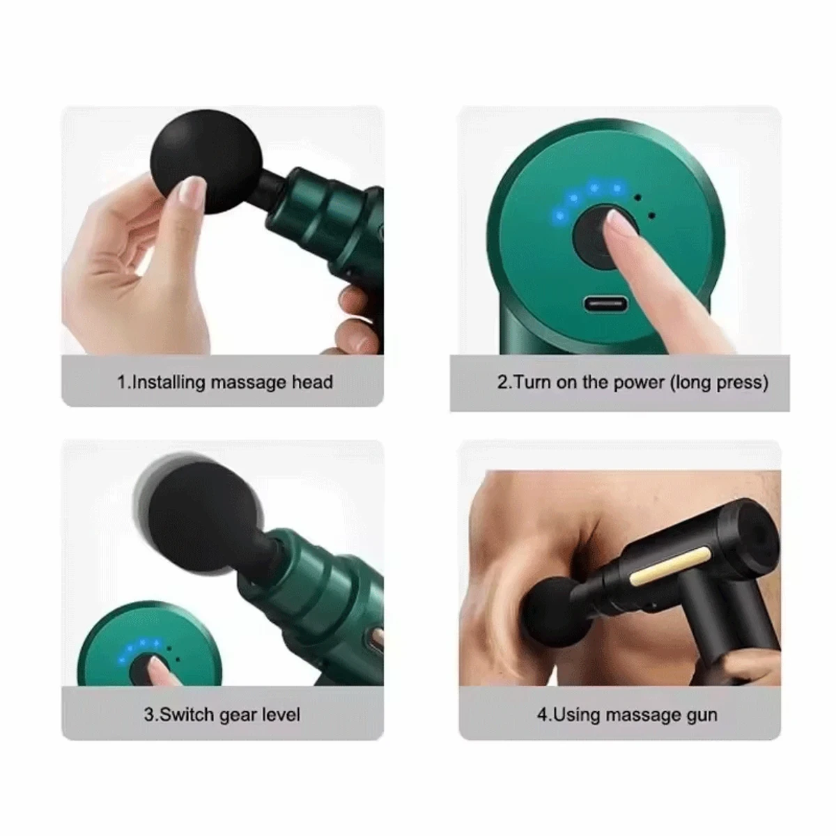 Full Body Gun Massager Rechargeable (1 year warranty )
