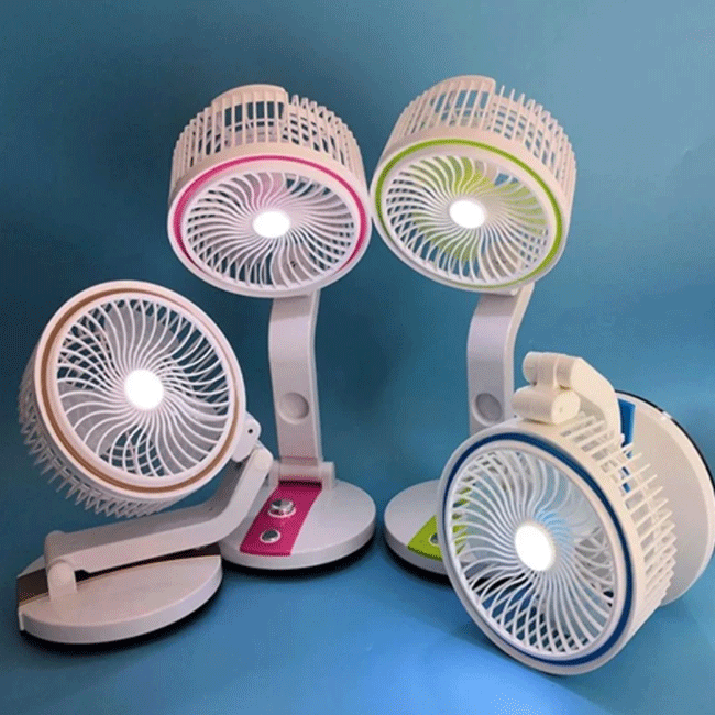 LR Rechargeable Folding  Fan With Light