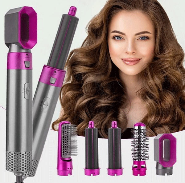 Hot Air Styler Combo 5 in 1 Hair Dryer, Curler And Straightener