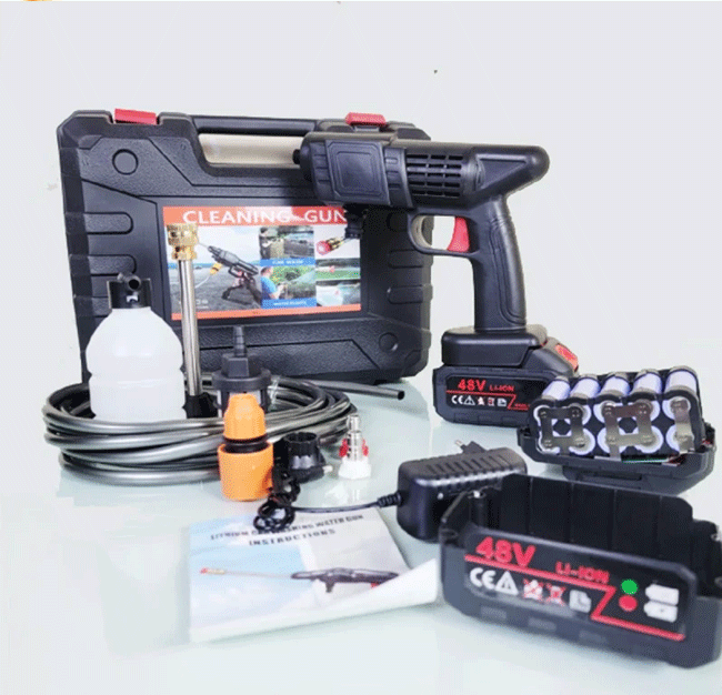2 Battery 48V Rechargeable High Pressure Washer Gun