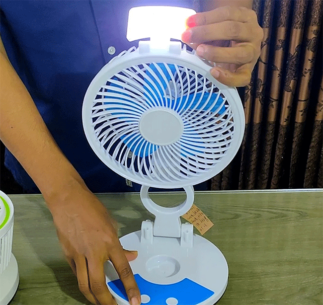 2 in 1 Rechargeable Table Fan With Light
