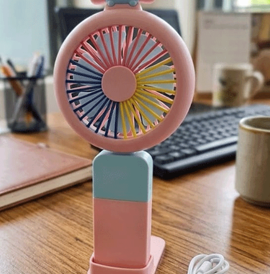2 IN 1 Mini Fan With Mobile Stand