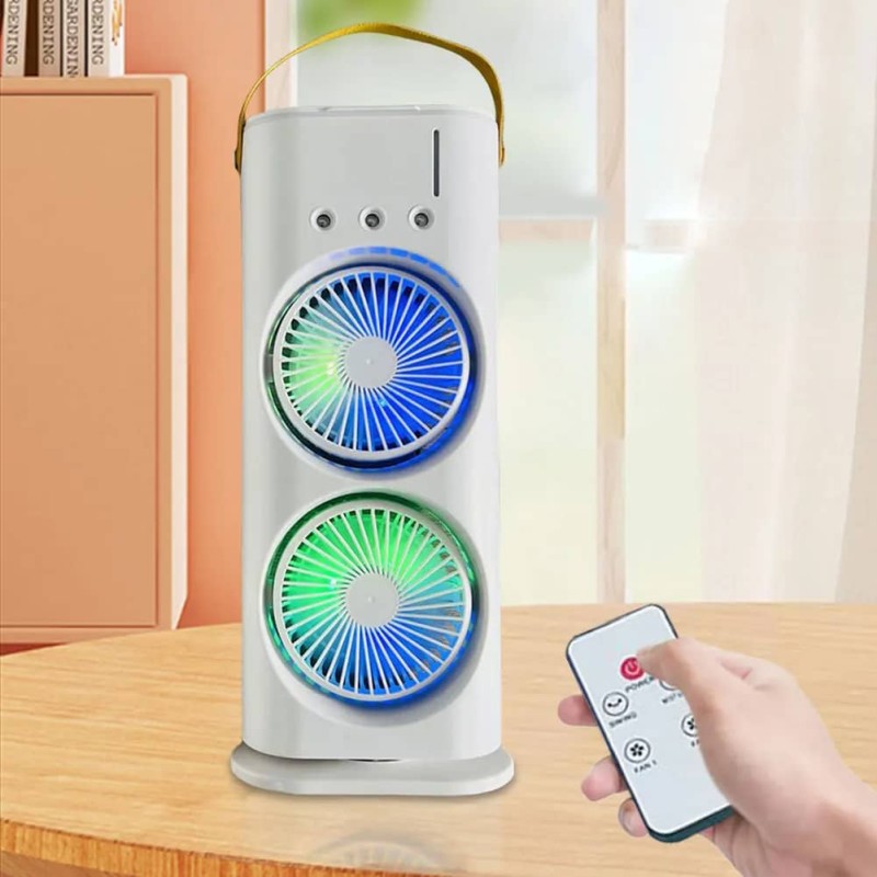 Remote Control Double Head Cooling Fan