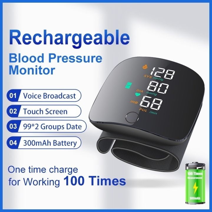 Wrist Blood Pressure Monitor With Large LCD Display
